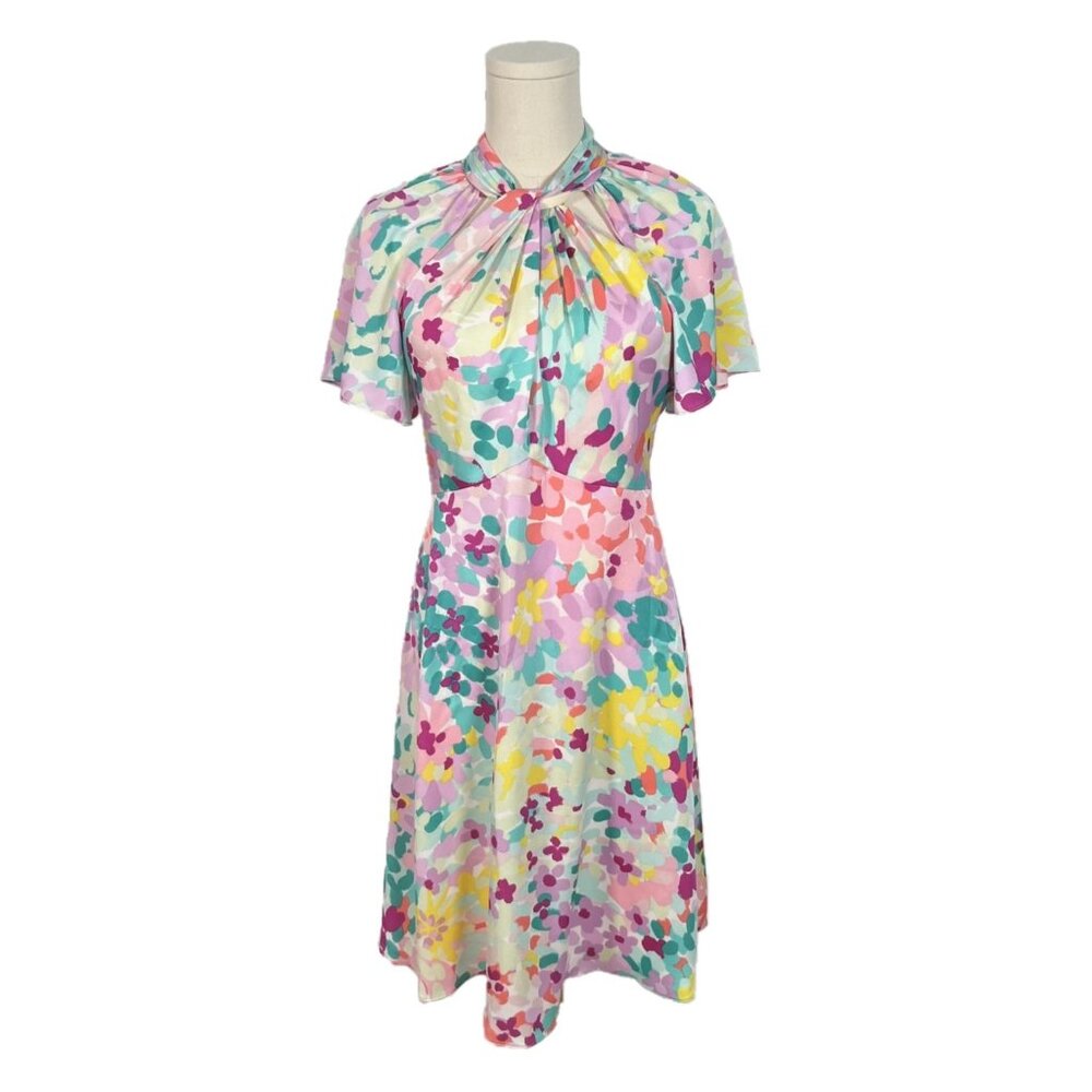 Kate Spade Painted Petals Twist Neck Dress Size 2